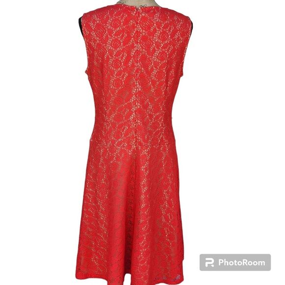 Kasper Lace Fit and Flare Dress Womens SZ 10 Soft Dainty Feminie Spring Romantic - Picture 5 of 5